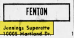 Runyan Lake Food Center (Sunoco Gas, Jennings Superette) - Apr 25 1962 Ad